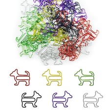 60 Pcs Cute Paper Clips Dog Shaped Paper Clips Animal Bookmarks Clips Fun Office