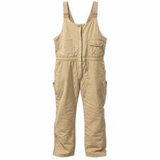 Vintage Pella Bib Overalls 44 R Tan Insulated Quilted Duck Canvas USA Made USA