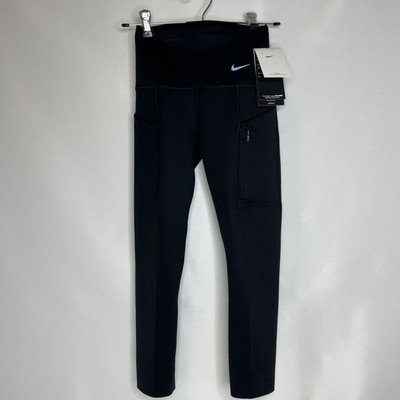 Nike Women's Sz XS Go Firm-Support High-Waisted Cropped Leggings Black NWT