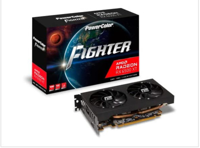 NEW PowerColor Fighter AMD Radeon RX 6500 XT Gaming Graphics GPU Card 4GB GDDR6