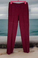 Belle by Kim Gravel Merlot Red Reg Ponte Utility Pocket Kick Flare Pant Sz 8