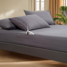 Deep Pocket Queen Fitted Sheet with Straps - Fits Mattresses Up to 21" Thick ...