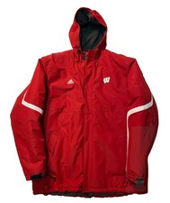Wisconsin Badgers Jacket Mens 2XL Adidas Clima Proof Winter Parka Insulated Team