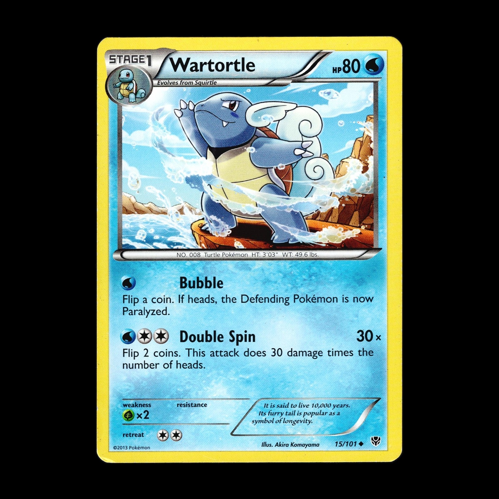 Wartortle 15/101 Plasma Blast Uncommon Pokémon TCG LP