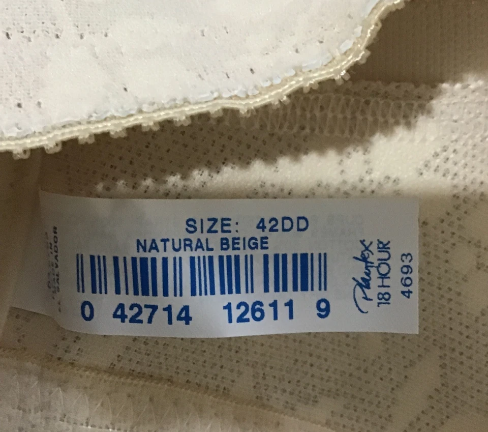 NWOT Playtex 42DD Style 4693, Beige Original Comfort Strap Wirefree Bra - Image 3 of 3