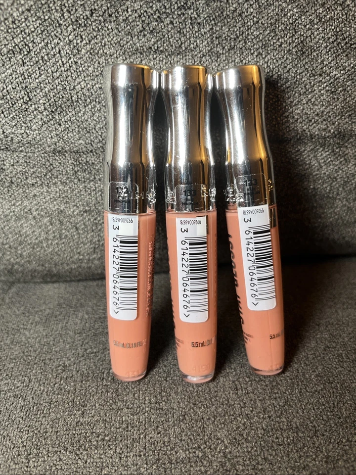 LOTE 3x RIMMEL STAY BRILLO DE LABIOS BRILLANTE #133 MÍNIMO 0,18 OZ cada uno Foto 2 de 2