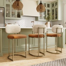 Bar Stools Set of 3 w/ Back Support 24" Counter Height Kitchen Stool Bar Chairs