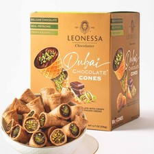 Dubai Chocolate Cones with Pistachio Kunafa  Made with Premium Belgian Choco...