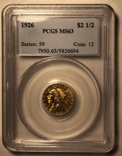 1926 Indian Head $2 ½ Gold, PCGS MS63