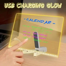 Acrylic Dry Erase Board LED Note Board with Colors, 2025 New Glowing Acrylic ...