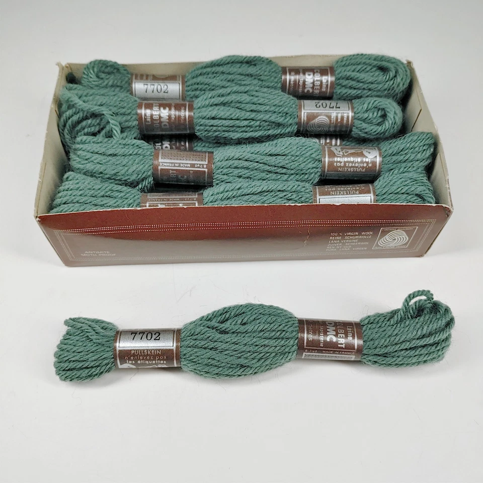 DMC Laine Colbert Yarn Grey Green Tapestry Wool Needlepoint Lot 10 Box France - Image 2 of 4