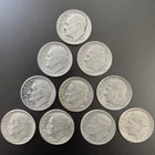 Lot of 10 Silver Roosevelt Dimes - Pre-1965 - 90% Silver - FREE SHIPPING!