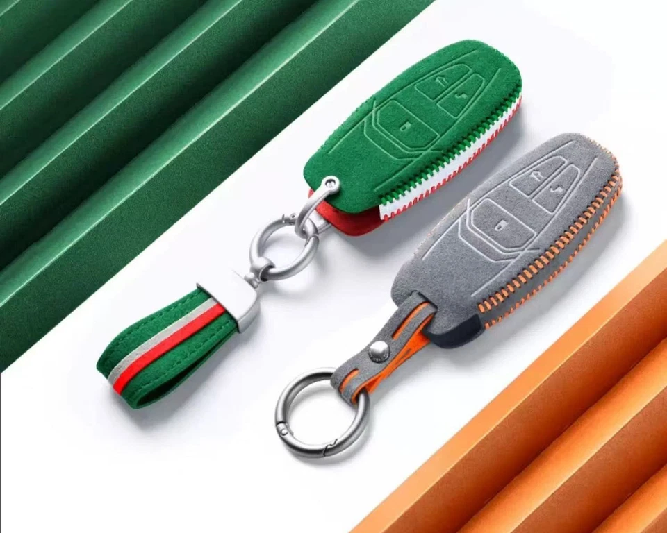 Suede Leather Car Key Fob Case Cover Fit for Aston Martin Superleggera DB11 DBS Foto 3 de 4