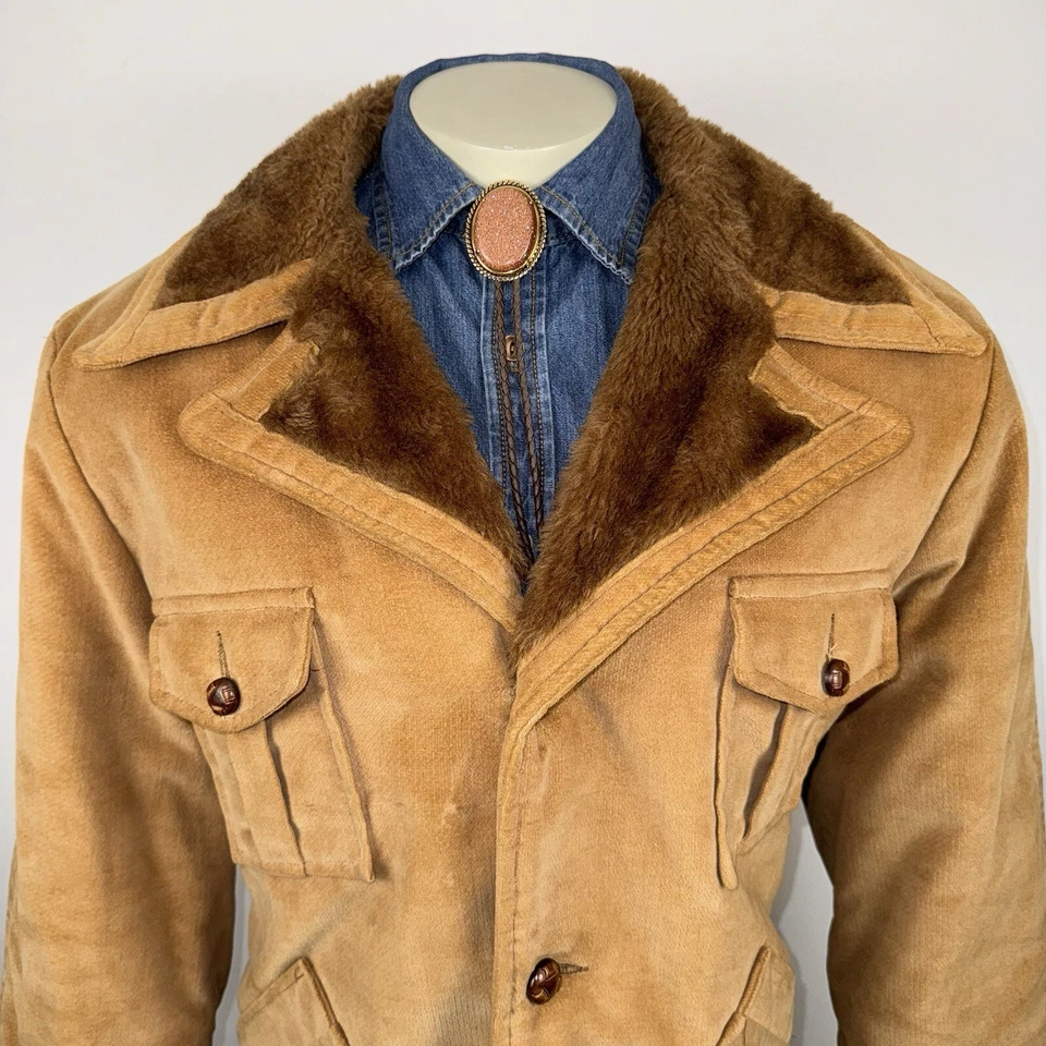 Abrigo Chaqueta Para Hombres XL Westwind Sherpa Pile Cord Trucker Retro EE. UU. De Colección Años 60 Años 70 Foto 2 de 4