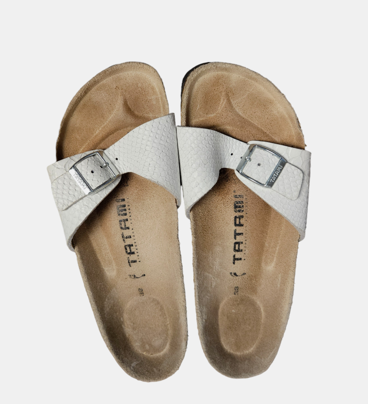 Birkenstock Madrid Tatami White Python Leather Sl… - image 1