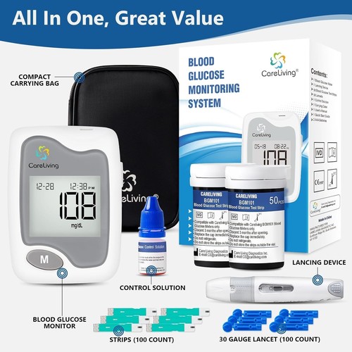 Kit Test Diabete Misuratore Glicemia Misuratore Glicemia 206 Pezzi Striscia Tester Macchina - Foto 2 di 7