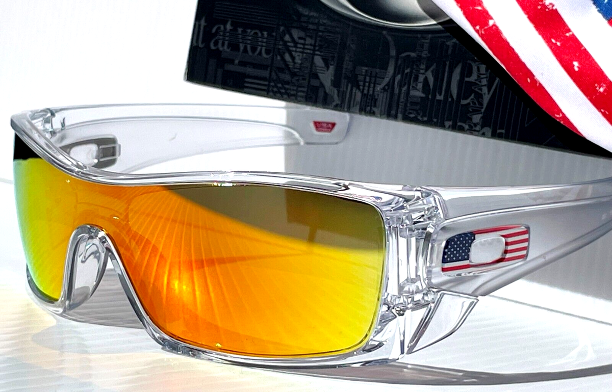 NEW Oakley BATWOLF Clear USA FLAG Icon POLARIZED Galaxy Ruby Lens
