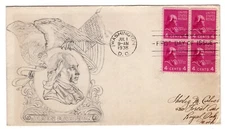 #808 Presidential Series James Madison 1938 FDC - Hand-drawn Culver