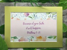 New Handmade 5x7 Matted 4x6 Religious Scripture Inspirational Free Ship 409