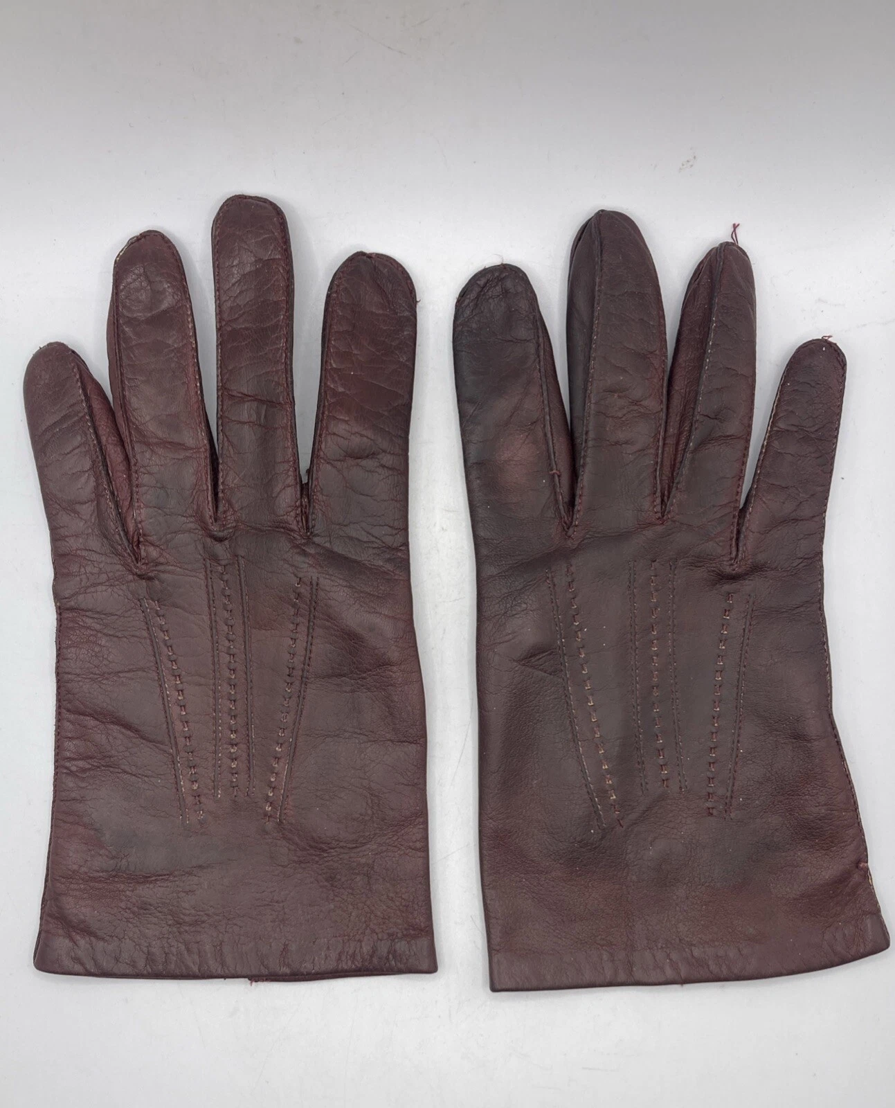 Gants vintage Christian Dior en cuir marron doublés homme taille L