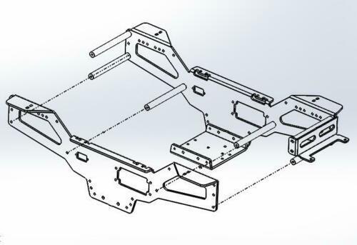 Aluminum 4x4x4 Chassis Kit for Tamiya Clodbuster Bullhead Crawler - Picture 2 of 7