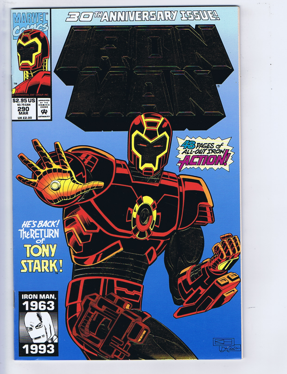 Iron Man #290 Marvel 1993 GOLD FOIL COVER, 30TH ANNIVERSARY ISSUE