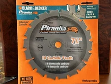 Black & Decker - 18 Carbide Teeth ~ Piranha Circular Saw Blade [7-1/4" Diameter]