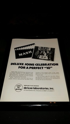 MASH TV Show 10th Anniversary Rare De Luxe Labs Rare Original Promo Ad Framed!