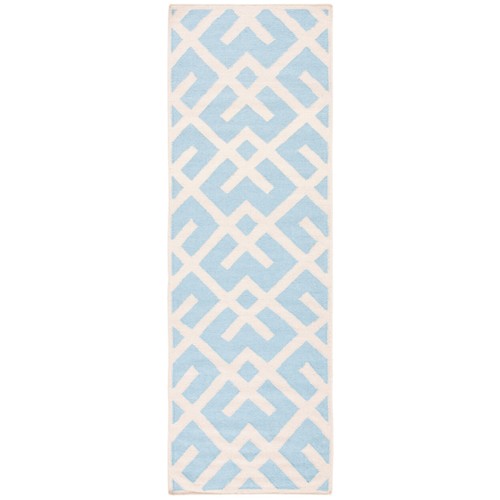 SAFAVIEH Dhurries DHU552B Light Blue / Ivory Rug - Picture 8 of 24