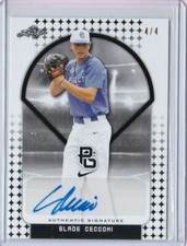 2017 Leaf Perfect Game SLADE CECCONI Black AUTO Autograph RC Diamondbacks 4/4