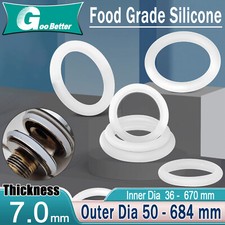 Metric Silicone Rubber VMQ O Ring Seals 7 mm Cross Section 36mm - 670mm ID - 50