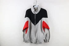 Vintage 90s Streetwear Mens XL Distressed Color Block Sweatshirt Jacket Swacket