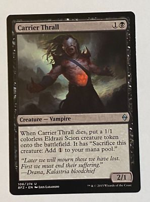 mtg card carrier MTG BFZ Magic the Gathering Battle for Zendikar Carrier Thrall