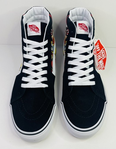 Vans Sk8-Hi Babbo Natale Fiamma Scamosciato Tela Nero Taglia 8,5 - 10 NUOVO DI ZECCA - Foto 4 di 9