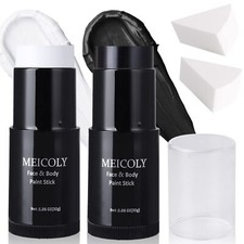 Black White Face Body Paint Stick Kit1.06Oz Clown White Makeup Kit2pcs Hallow...