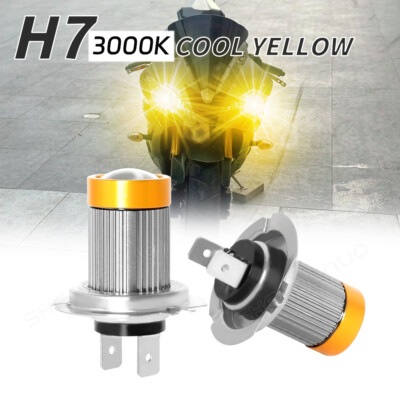 For Yamaha YZF R6 2007-2014 2PCS H7 Headlight Lamp Bulbs Kit 3000K Cool Yellow