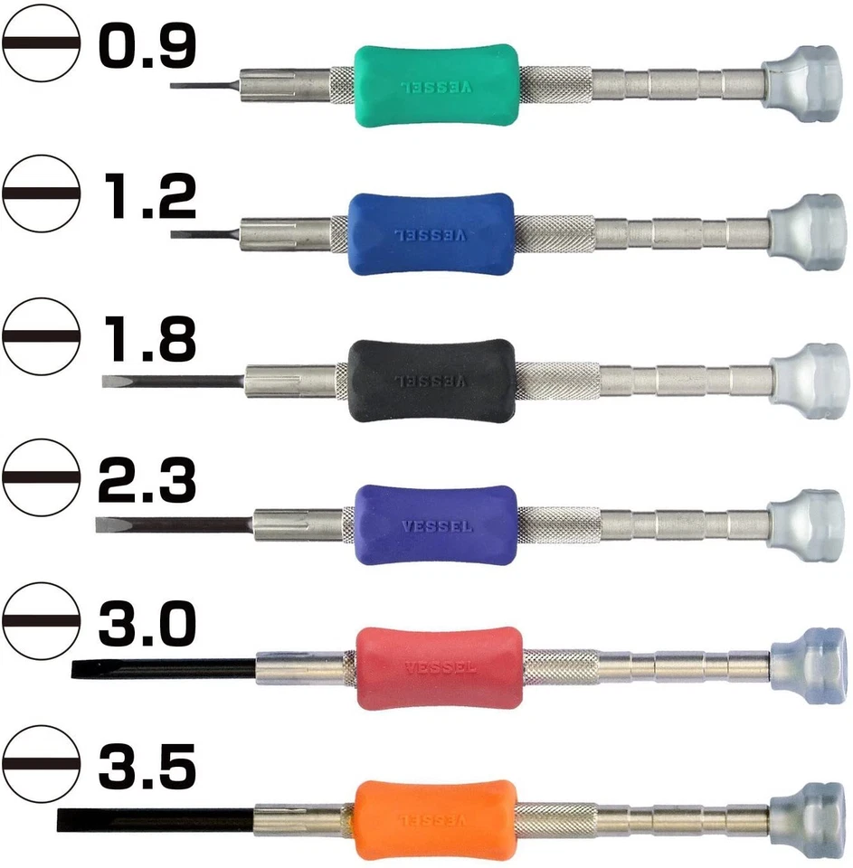Vessel Precision Micro Screwdriver set +,-,Torx,Triwing,Hex, etc. JIS Japan - Image 2 of 4