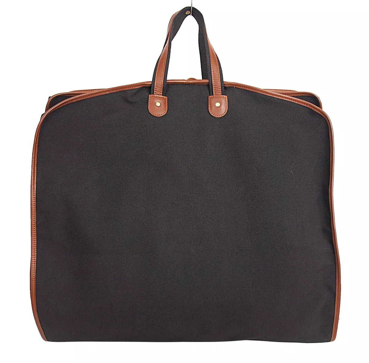 T. Anthony Canvas Leather Garment Carrier Bag Black Tan eBay