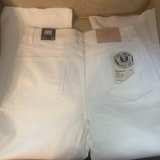 Frye Company Womens White Jeans Veronica Boot Crop W 29 30 24.5 L Raw Hem NEW