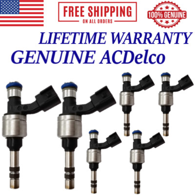 6pcs OEM ACDelco Fuel Injectors 2010, 2011 Cadillac CTS 3.0L, 3.6L V6 #12629927