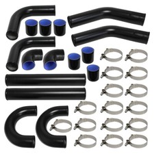 8PCS Universal 2.75"Aluminum Tube Set 450MM Turbo Intercooler Pipe+Silicone Hose