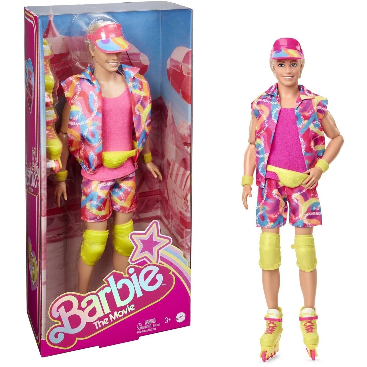 Barbie The Movie Collectible Doll Ken Ryan Gosling Wearing Inline Skating  Outfit