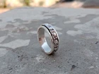 925 Sterling Silver Band Ring Heart Shape Spinner Statement Women Ring All Size