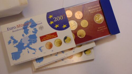 4/22) BRD 2007  D G J KMS PP 1 Cent - 2 Euro & Gedenkmünze Römische Verträge - Bild 1 von 2