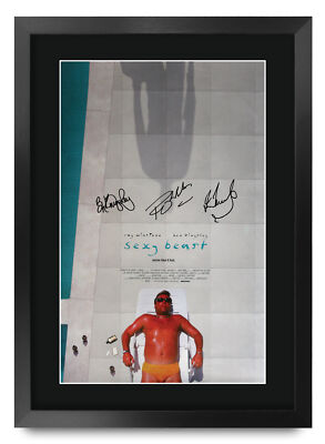 Sexy Beast Film Filmplakat Cast signiert gedruckt Autogramm A3 gerahmt Memorabilia