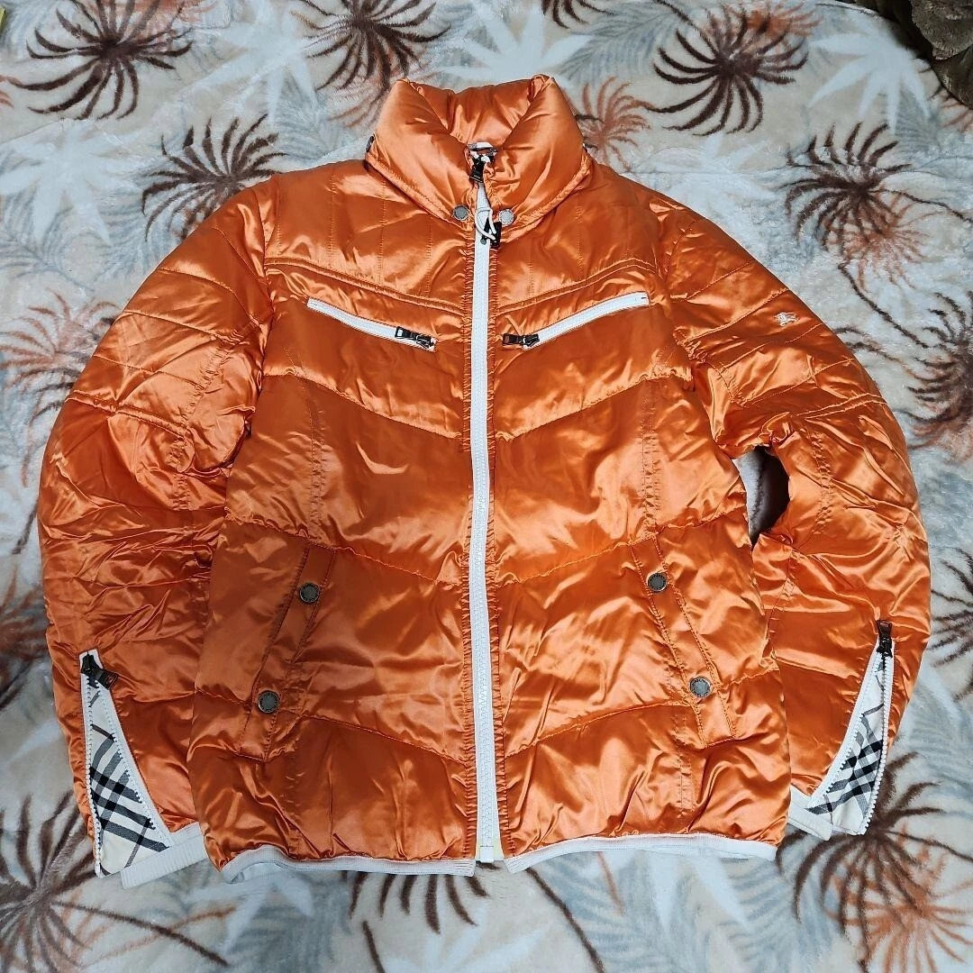 Piumino Burberry Black Label arancione vibrante ottime condizioni outwear