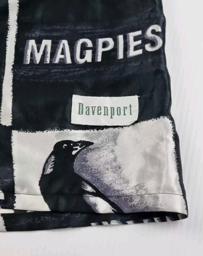 Vintage Davenport Collingwood Magpies AFL Boxer Shorts Men's XL Satin Polyester - Picture 2 of 7
