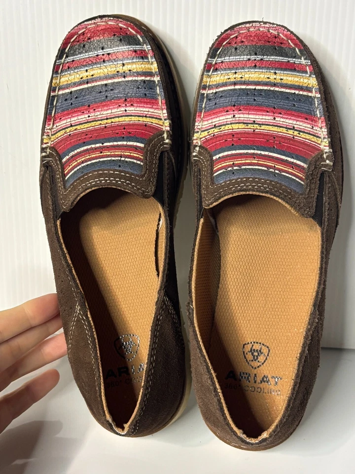 Ariat Ladies Serape Stripe Leather Loafer Casual Slip On Cruiser Shoes Women's 9 - Image 4 of 4