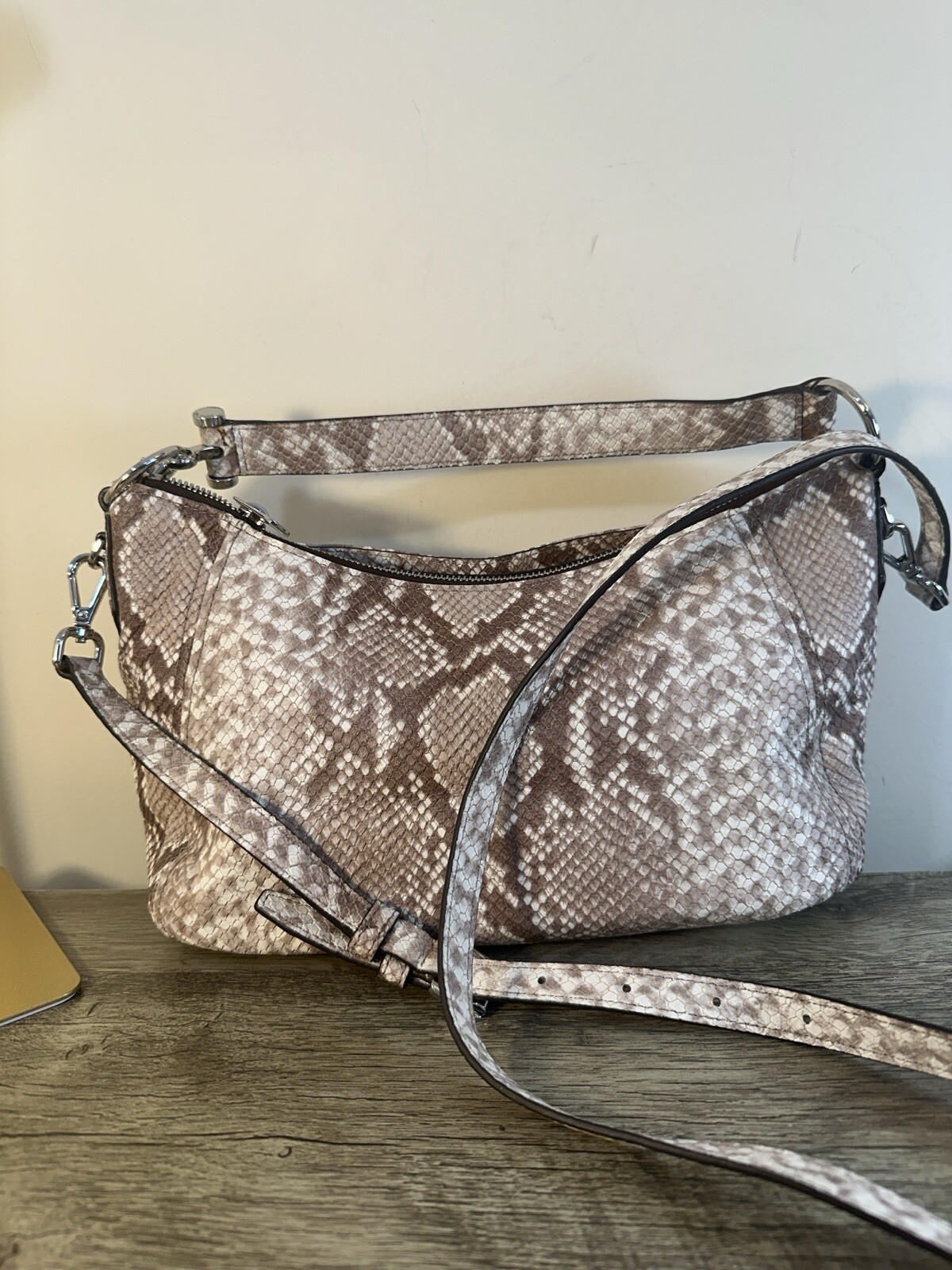 MICHAEL KORS Leather Python Snake Print Shoulder … - image 2