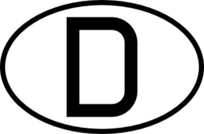 D Sticker Car Decal Sticker Germany FRG DE Car Country License Plate Oval 